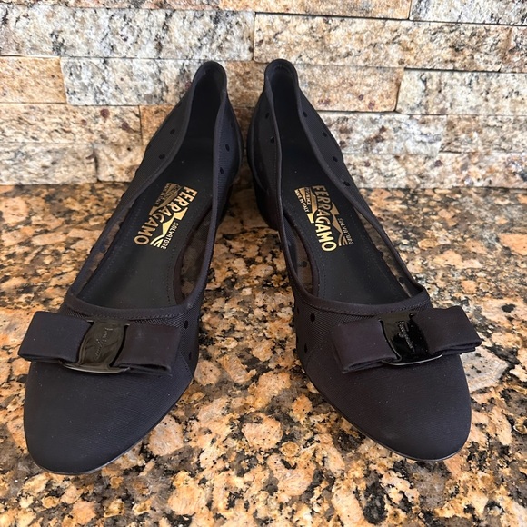 Salvatore FERRAGAMO Vara Dots mesh black pumps - Picture 4 of 8